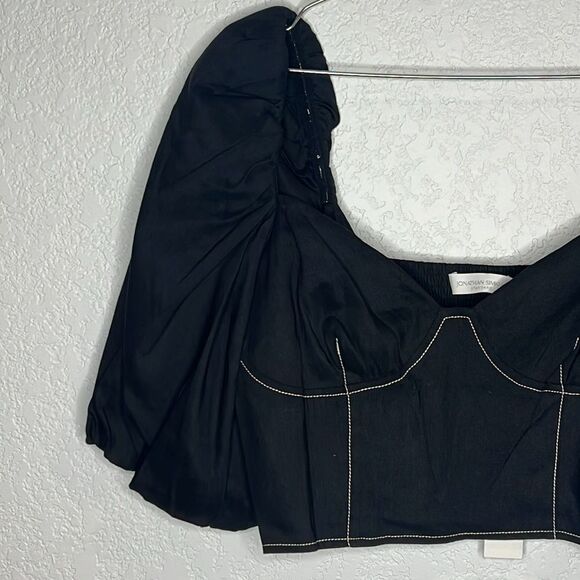 NWT JONATHAN SIMKHAI STANDARD Brene Bustier Top in Black Large Revolve - Picture 4 of 14